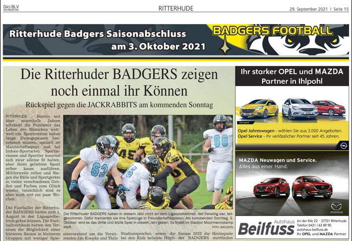 Zeitungsartikel Badgers